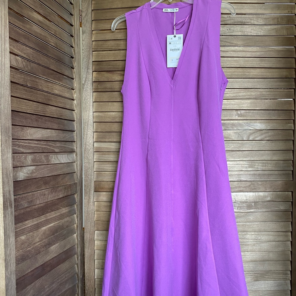 Zara Purple Sleeveless Dress